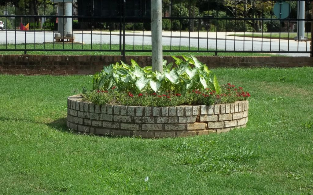 Flag Pole Flower Bed