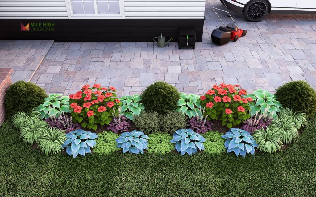 Narrow Border Flower Bed Along Walkways