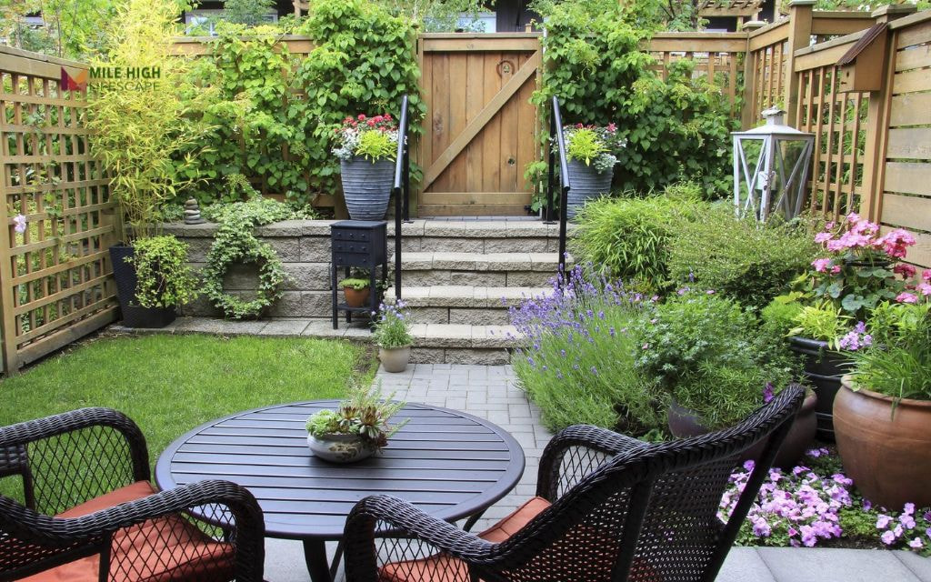 Small Space Beds with Potted Accents