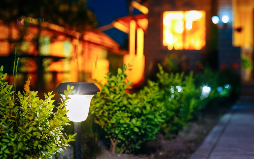 Solar Lighting in Mulch Beds
