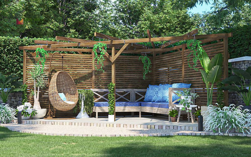 Corner Triangle Bed with Structural Elements