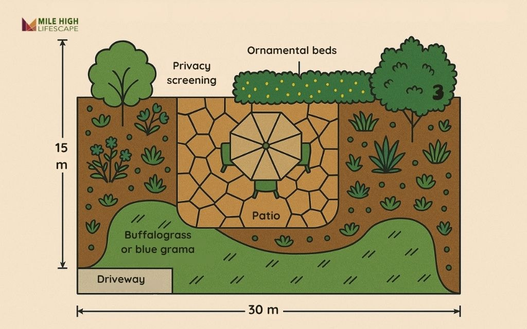 Low-Water Backyard Entertaining Zone