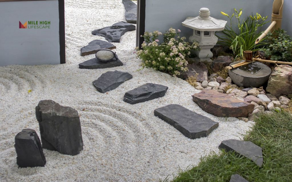 Zen Corner with Raked Gravel