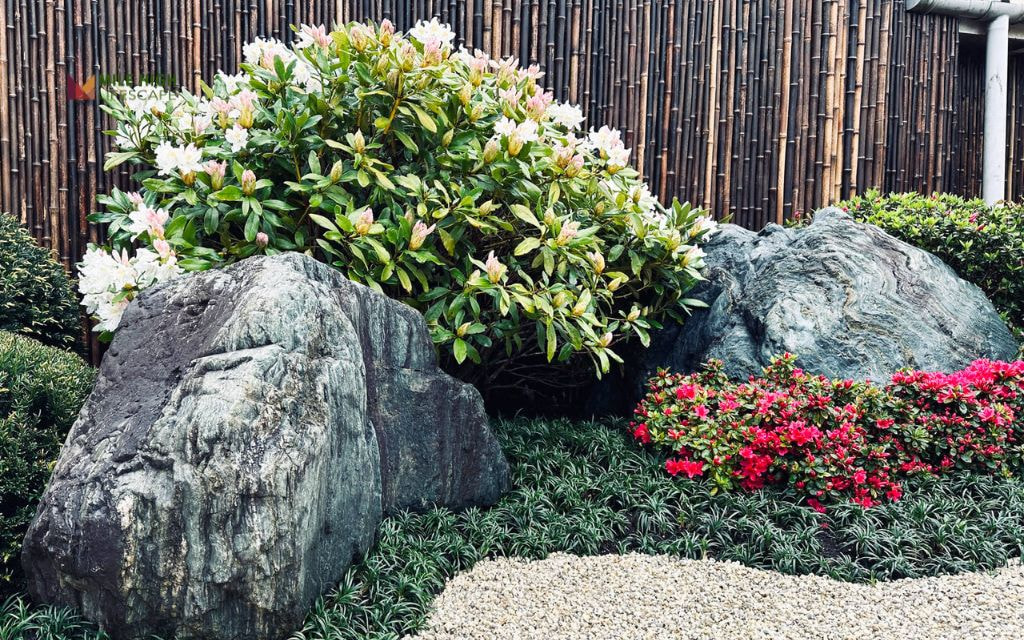 Corner Rock Islands with Ornamental Trees