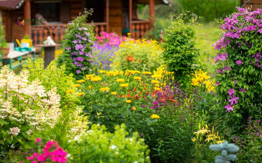 Corner Triangle Flower Bed with Tall Back Border