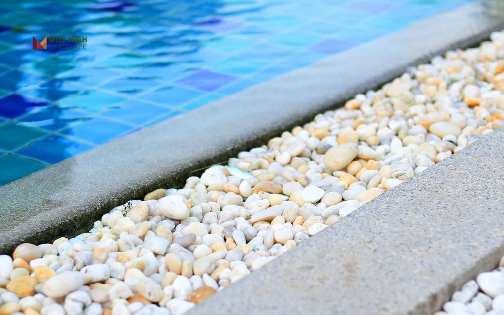 Decorative White Rock Accent Beds with Native Plants