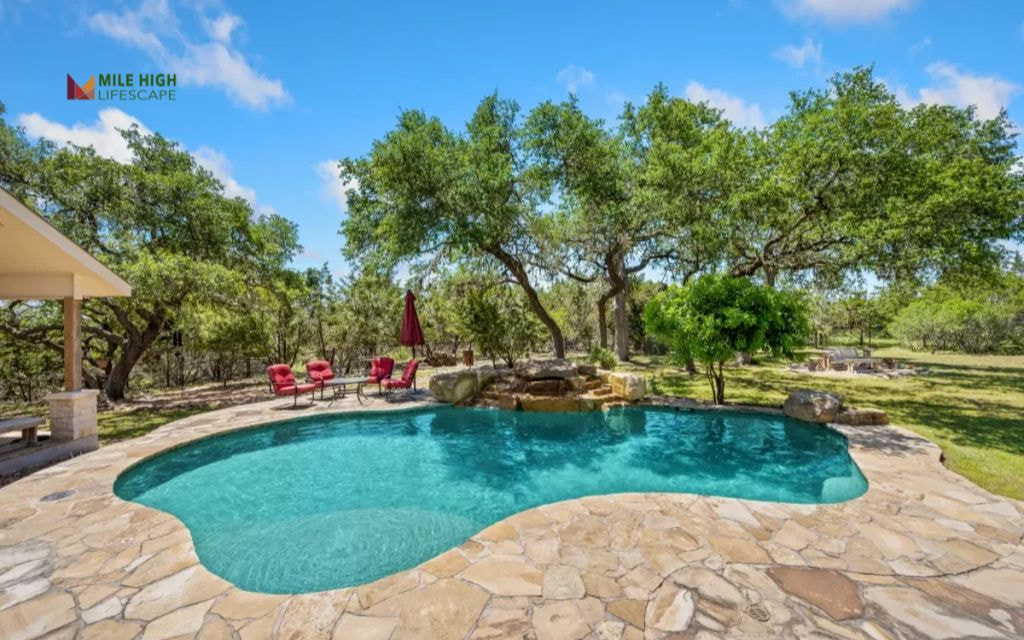 Flagstone Dining Area with Rock-Inlaid Border