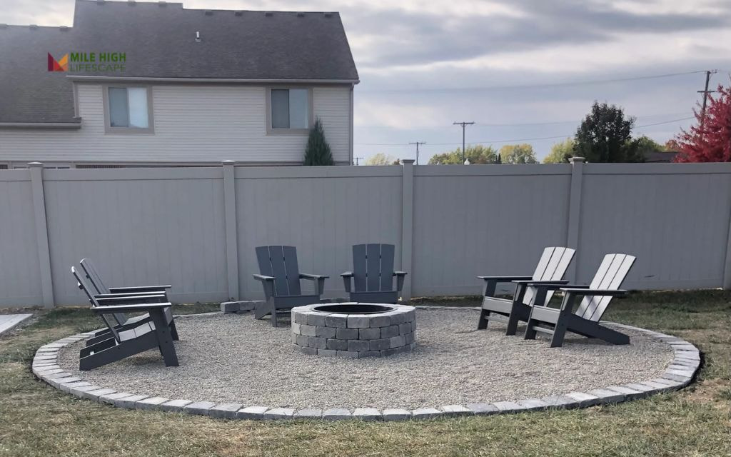 Gravel Seating Pads and Fire Pit Circles