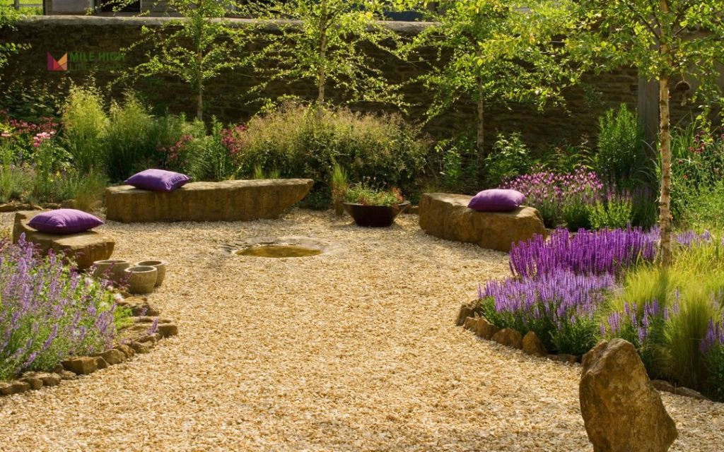 Mini Rock Garden with Boulders and Alpine Perennials