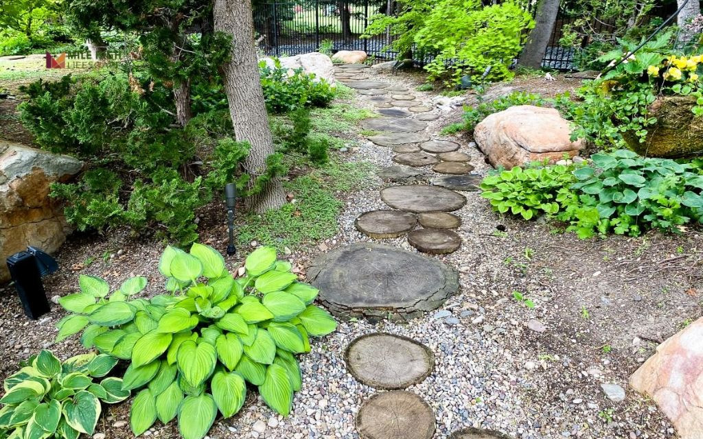 Pathway of River Rock with Plant Pockets