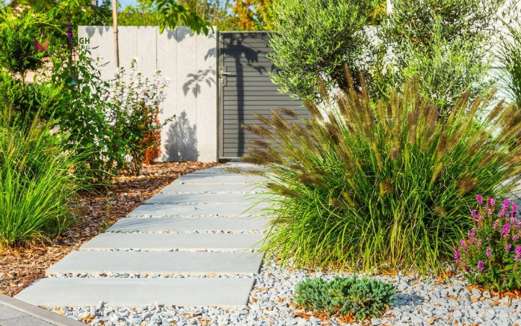 Rock and Grass Hybrid Landscaping