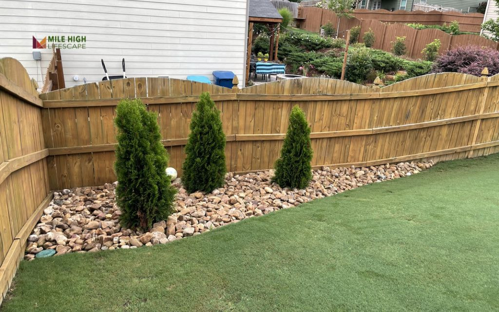 Rock Borders Along Fence Lines