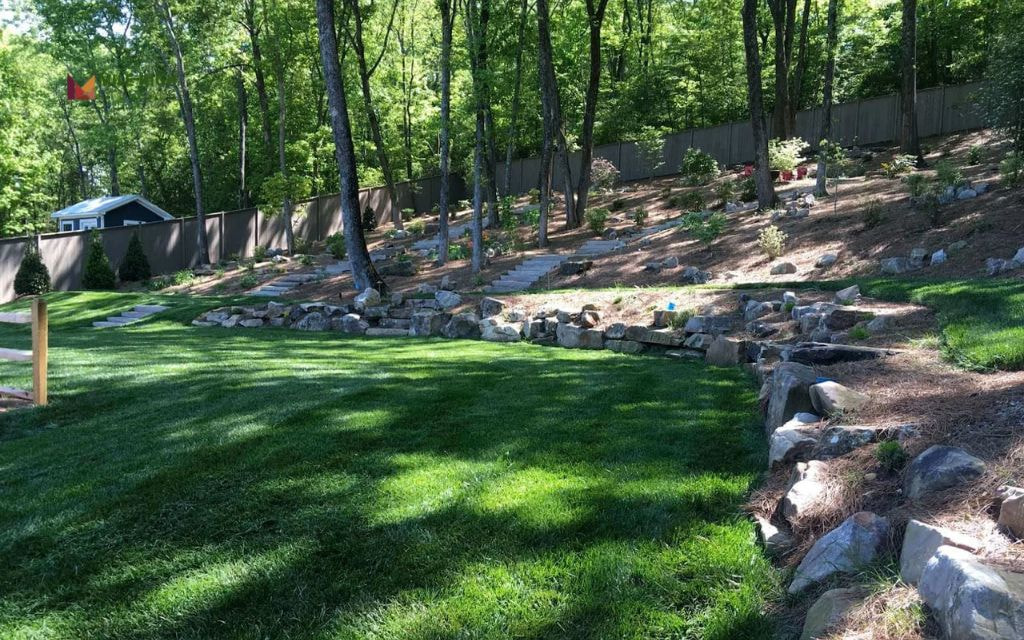 Sloped Yard Rock Tiers or Terracing