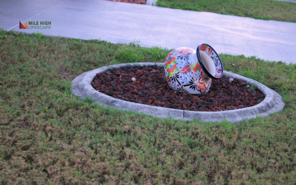 Circular Lava Rock Raised Bed