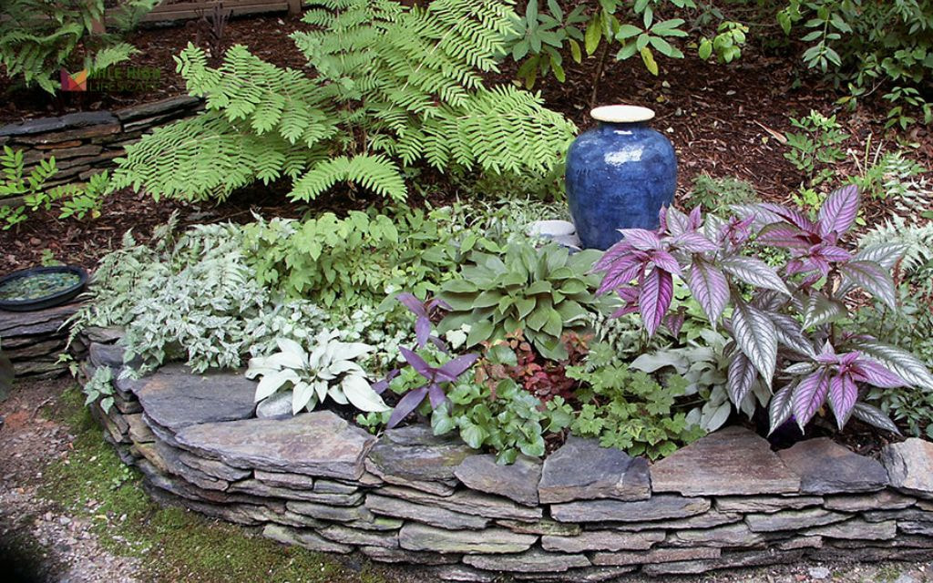 Dry-Stacked Stone Flower Bed with Native Grasses
