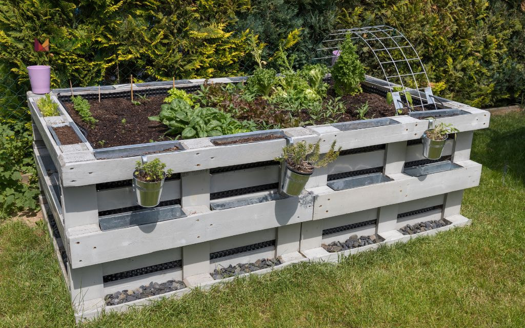 Reclaimed Crates or Boxes Turned into Flower Beds