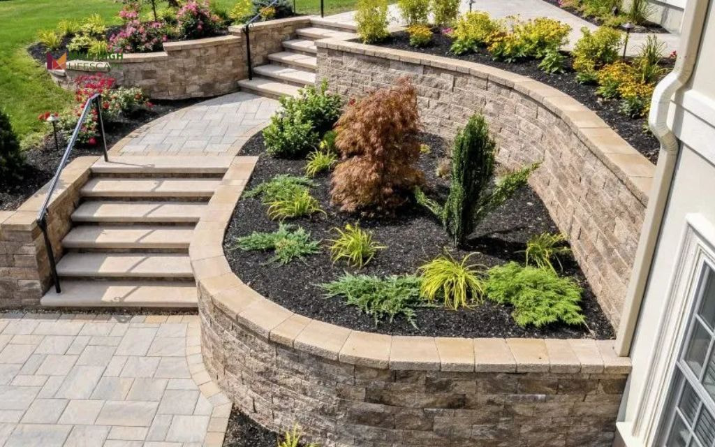 Retaining Wall Turned into Raised Bed for Sloped Yards