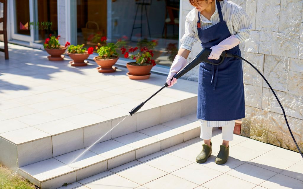 Task 4: Hardscape cleaning and maintenance