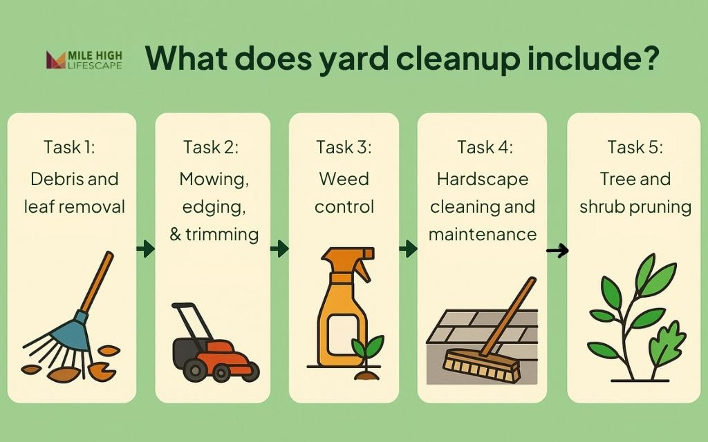 What does yard cleanup include?