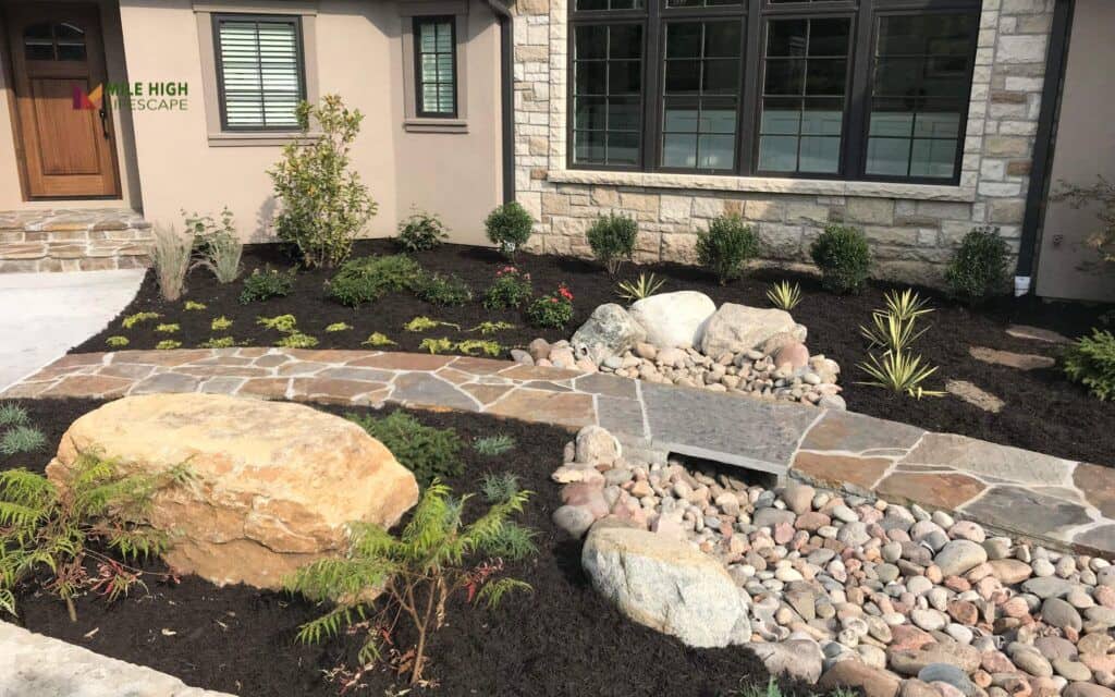 Combine mulch and rock