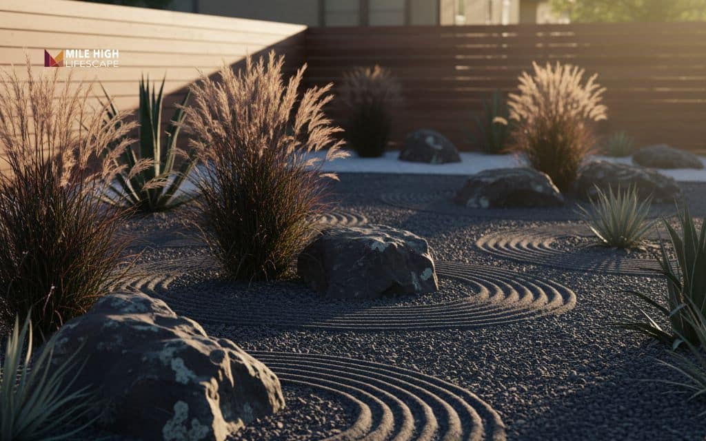 Low-water modern zen garden