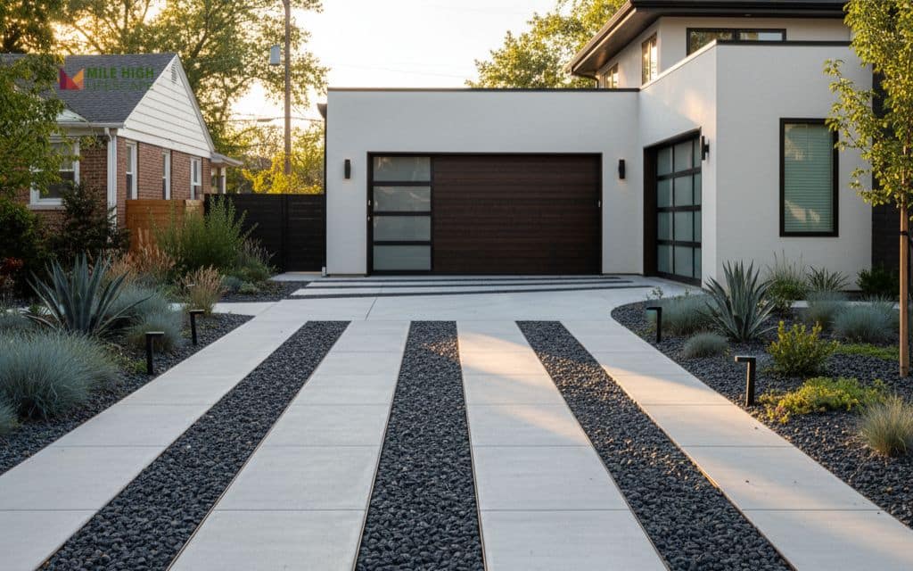 Mixed material driveway