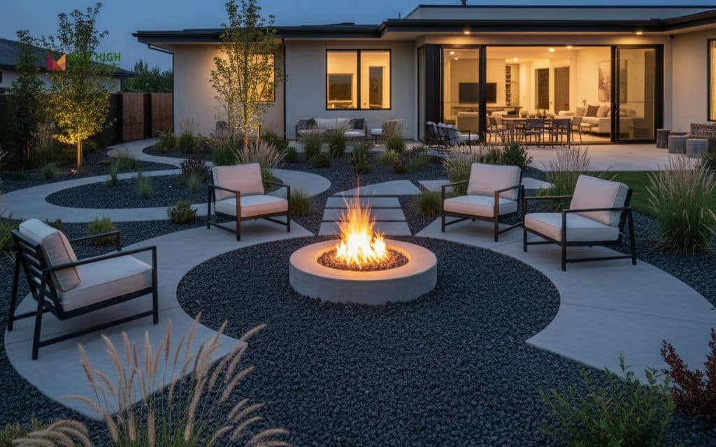 Outdoor fire pit area