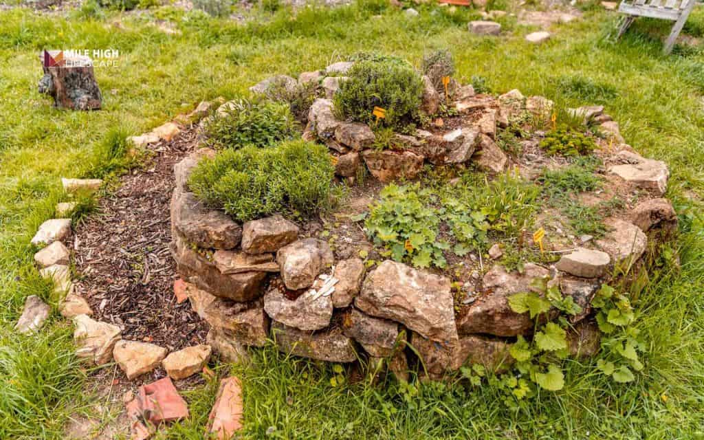 Raised rock garden bed
