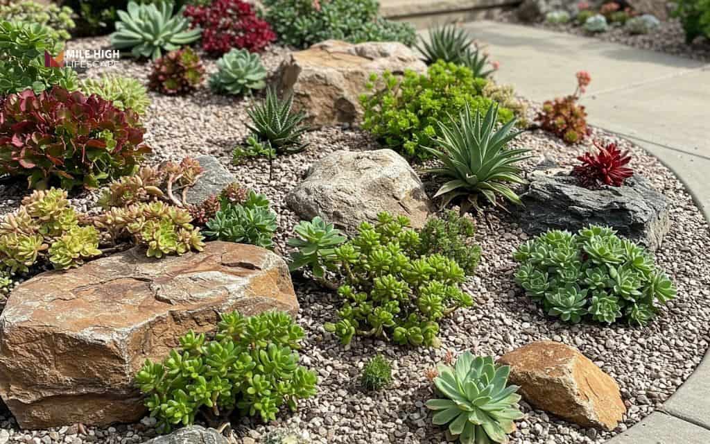 Sun-facing succulent bed