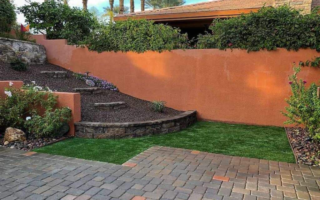 Terraced desert hillside