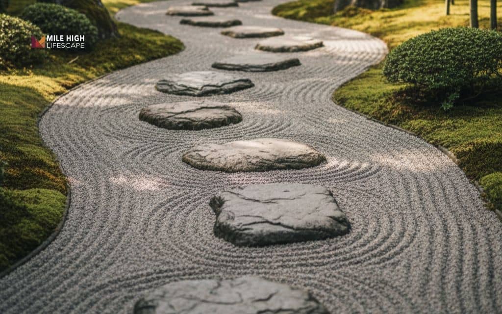 Gravel path with stepping stones