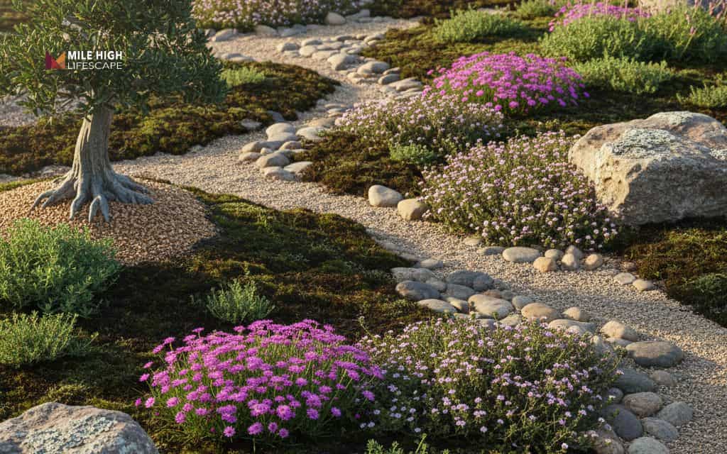 Moss and pebble blend