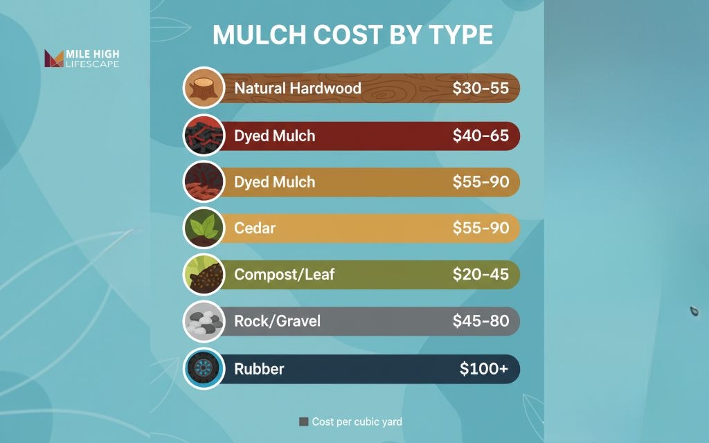 Mulch cost by type: What different mulches cost per yard?