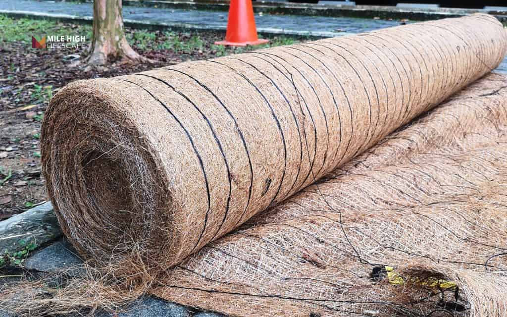 Use erosion control mats for extreme slopes