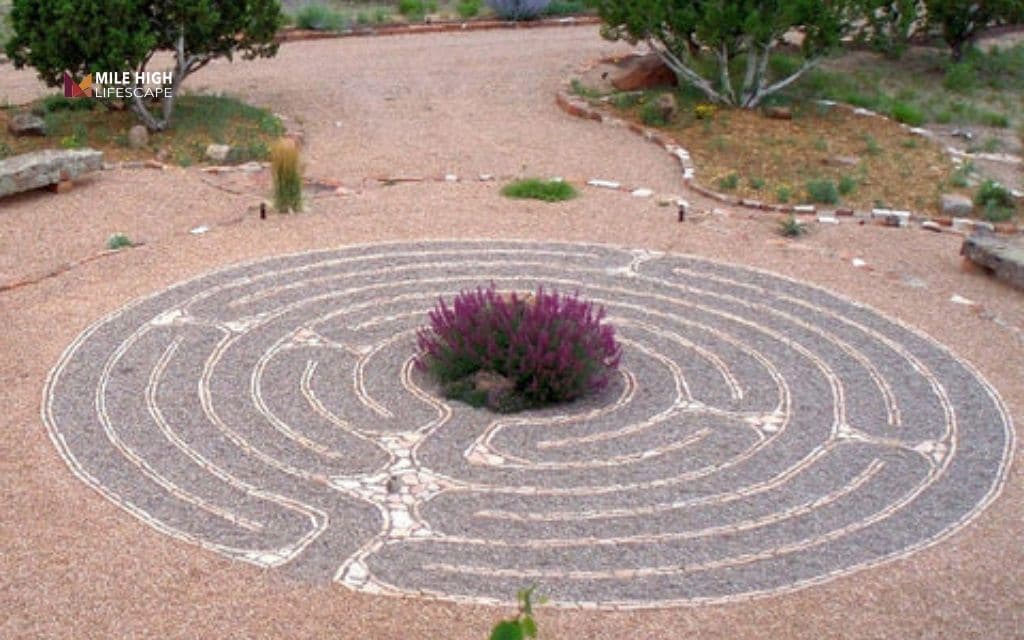 Zen gravel labyrinth