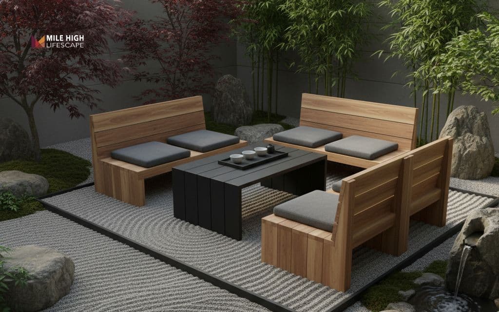 Zen tea garden corner