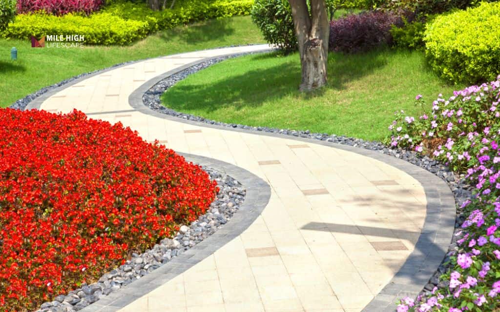 Driveway edge rock garden