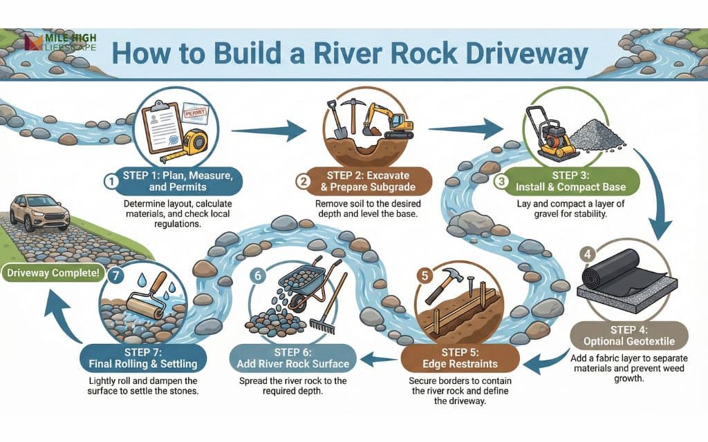 How to build a river rock driveway