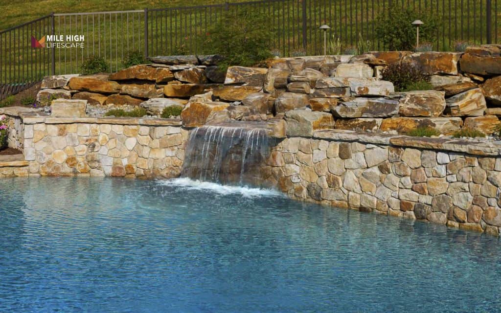 Water feature rock wall