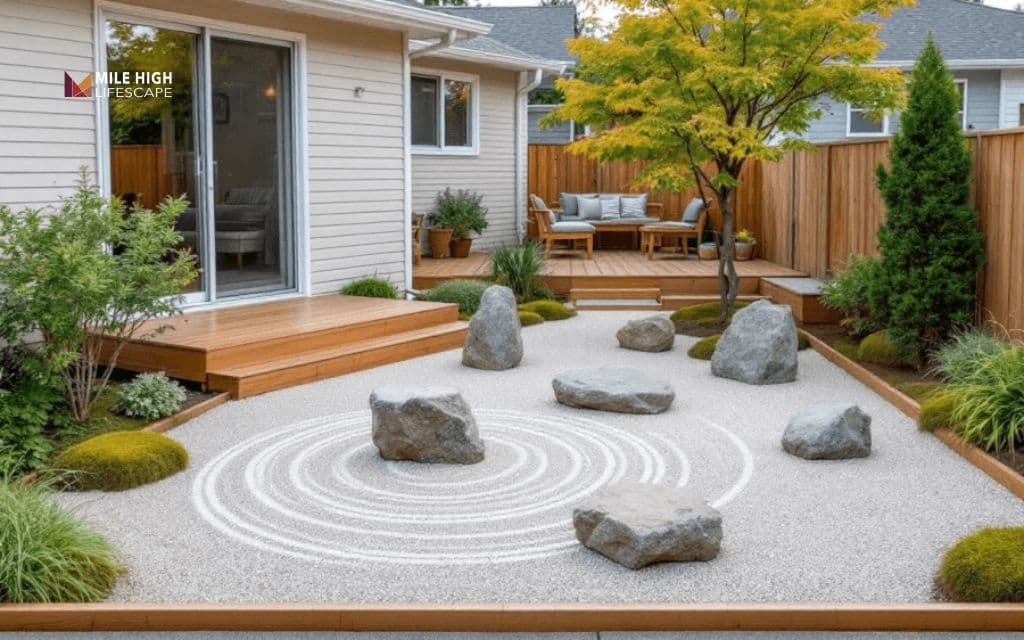 Zen-inspired rock garden retreat