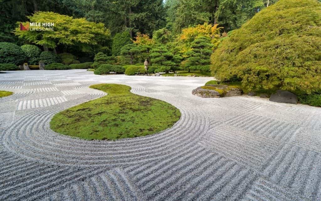 Classic zen rock garden (dry landscape)