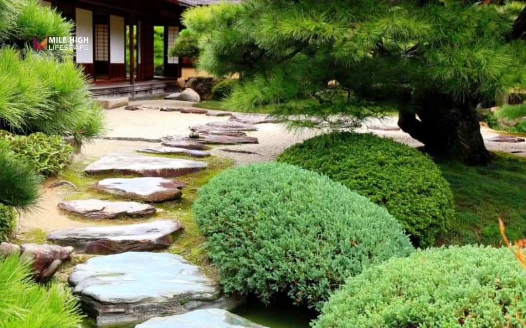 Front lawn rock gardens as "islands"