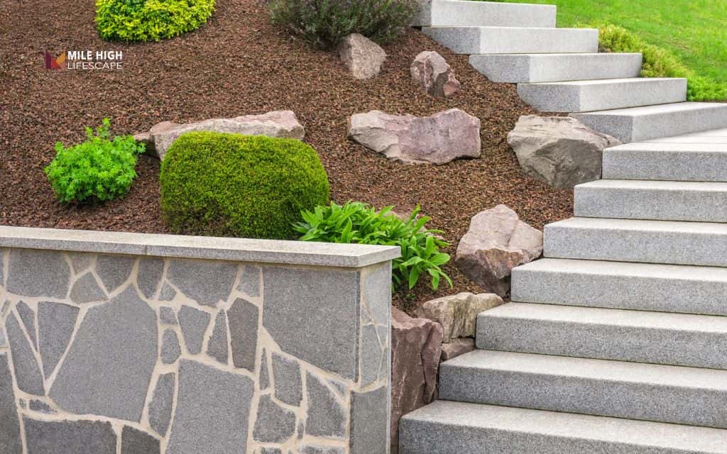 Rock and groundcover slope