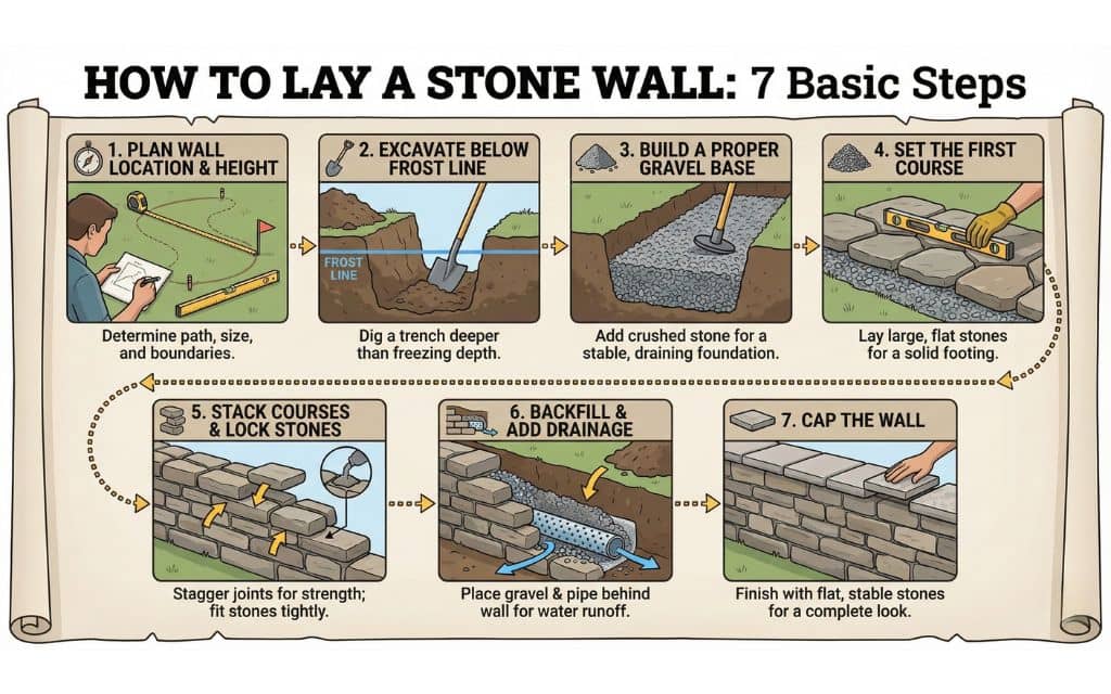 Step-by-step – How to lay stone wall