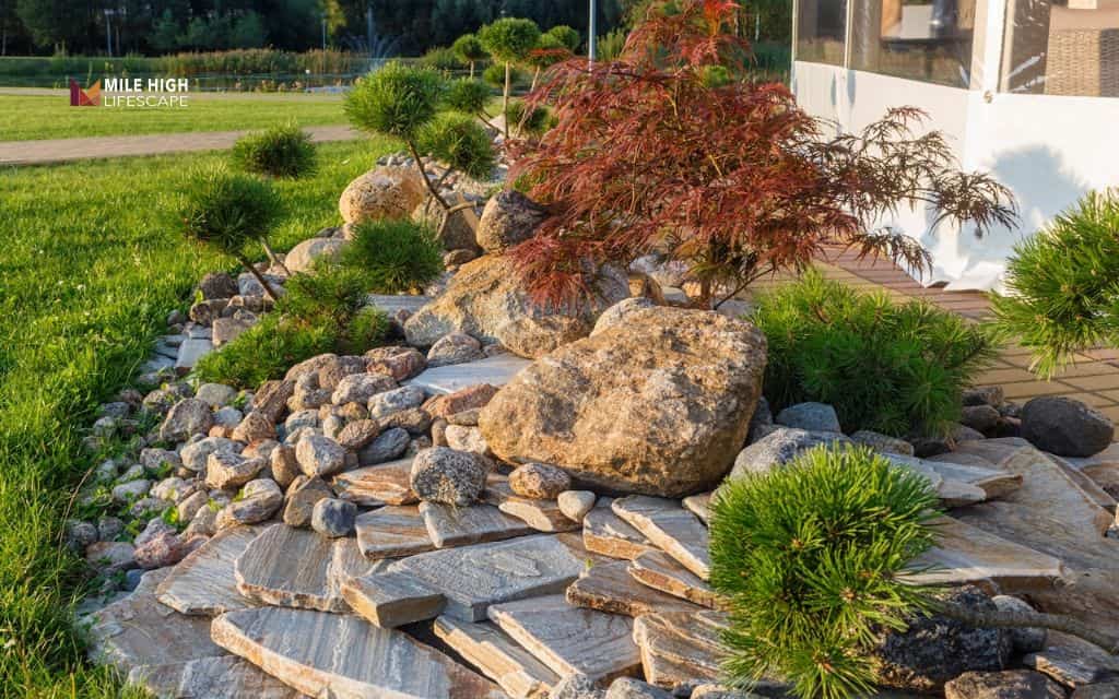 Anchor boulder as a garden focal point