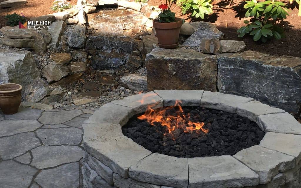 Flat rock around a fire pit