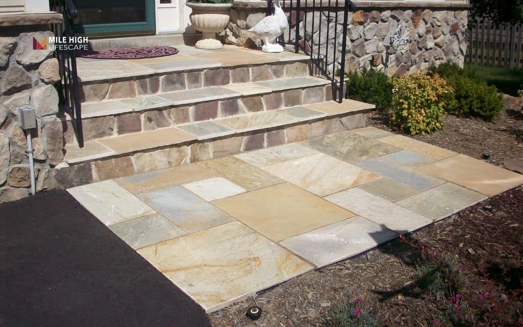 Flat rock patio (dry-laid)