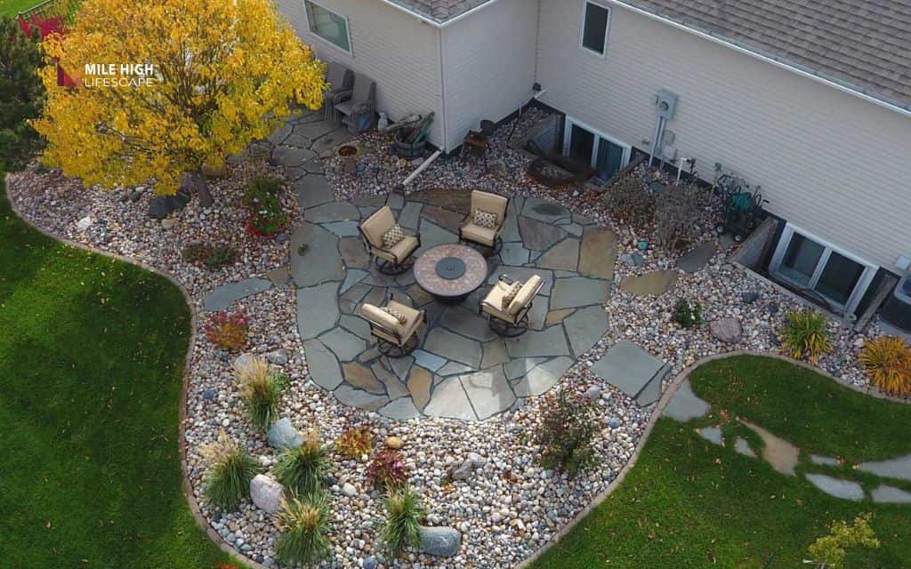 Garden-integrated rock patio