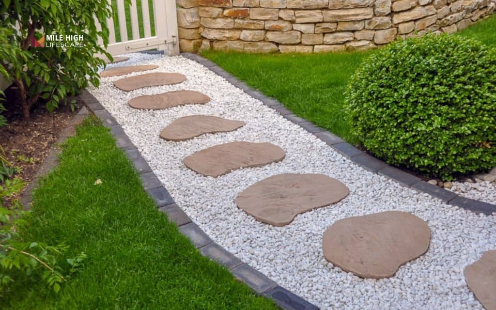 Patio-to-garden stone path