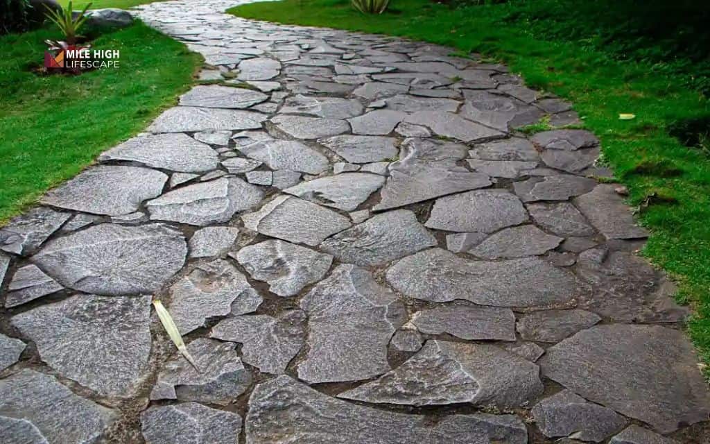 Side yard stepping stone path